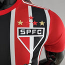 Camisa São Paulo II 22/23 - Jogador Adidas Masculina - Vermelha e preta e branca com patrocínio