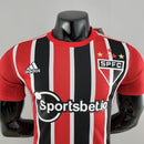 Camisa São Paulo II 22/23 - Jogador Adidas Masculina - Vermelha e preta e branca com patrocínio
