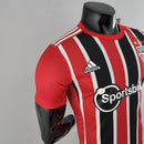 Camisa São Paulo II 22/23 - Jogador Adidas Masculina - Vermelha e preta e branca com patrocínio