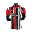 Camisa São Paulo II 22/23 - Jogador Adidas Masculina - Vermelha e preta e branca com patrocínio