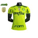 Camisa Palmeiras III 23/24 - Jogador Puma Masculina - Verde limão com todos os patchs e patrocínios