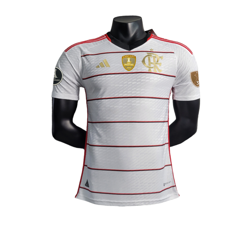 Camisa Flamengo II 23/24 Jogador Masculina - Branca com listas em branco