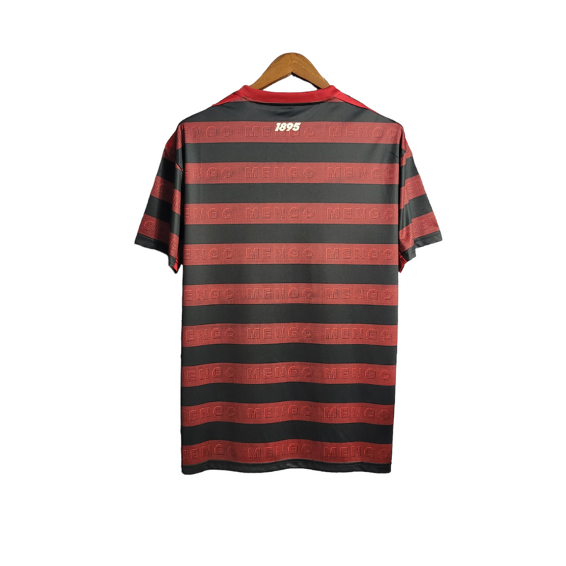 Camisa Flamengo I 19/20 Retrô Torcedor Masculina - Vermelha e preta com os detalhes em branco